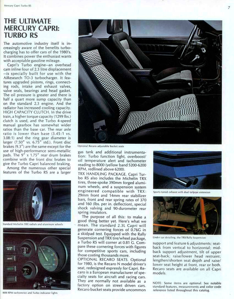 1980 Mercury Capri Brochure Page 11